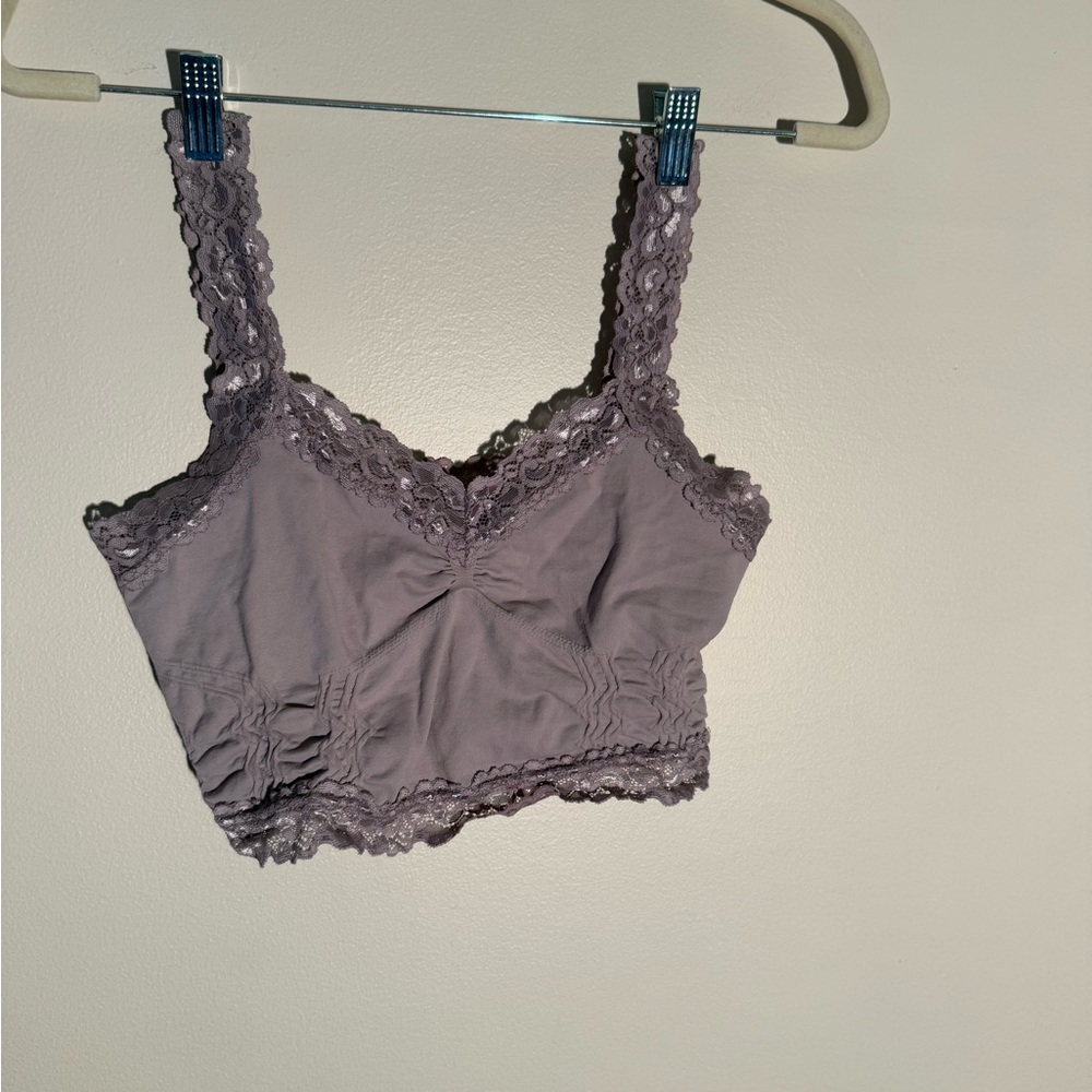 M. Rena Lavender Lace-Trim Bralette